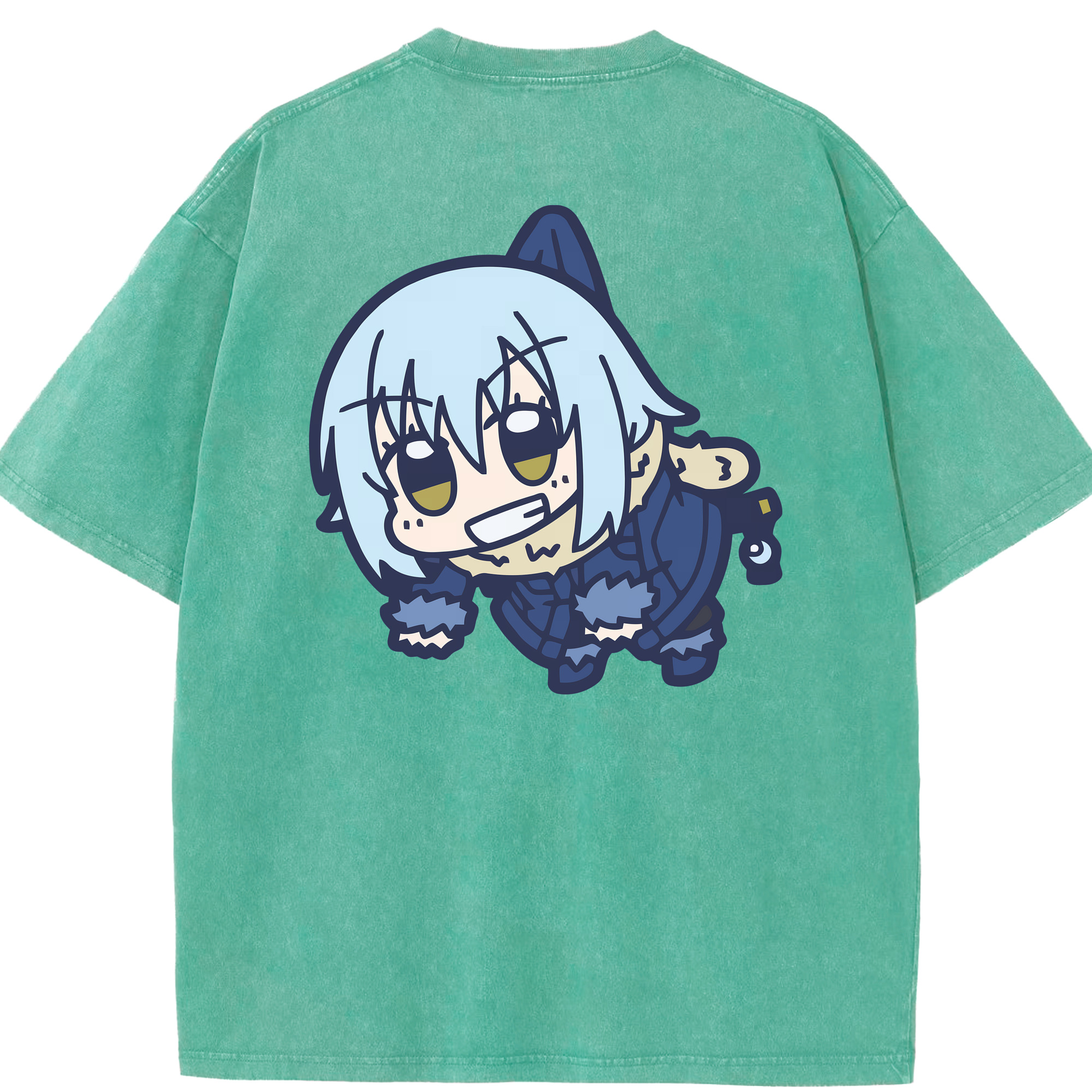 （画像用） 転スラ Regarding Reincarnated to Slime 綿100% ヴィンテージ風 半袖Tシャツ（背面プリント）